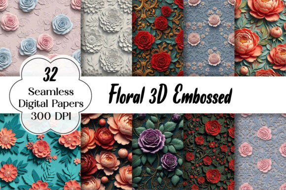 Elevating Design with Floral 3D Embossed Seamless Patterns