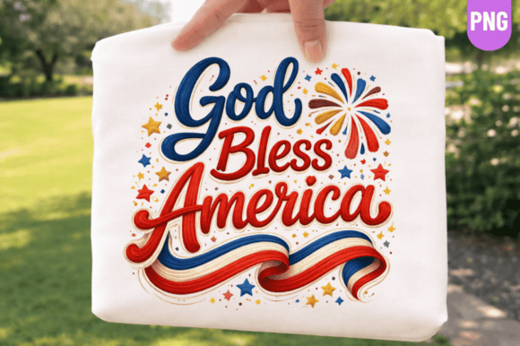 God Bless America PNG: USA Sublimation Design