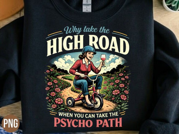 Psycho Path Retro Tricycle Lady PNG