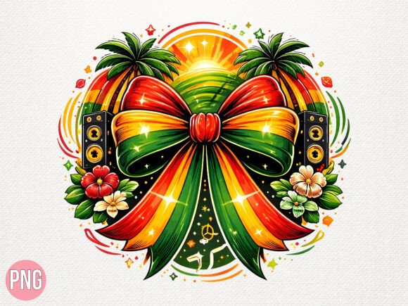 Reggae Music Bow Tropical Party PNG