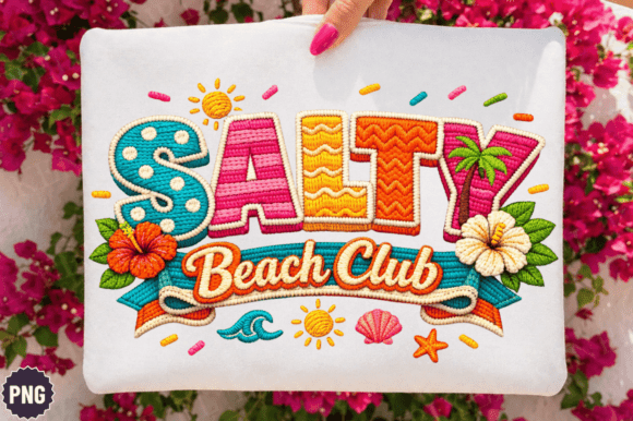 Salty Beach Club Summer T-Shirt PNG: A Coastal Design Essential